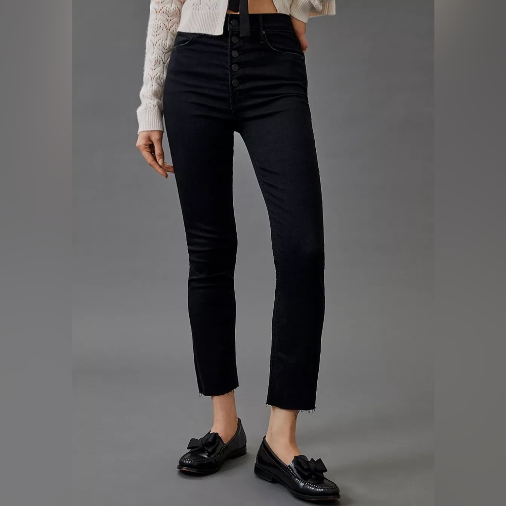 MOTHER The Pixie Dazzler High-Rise Straight Cropped Jeans